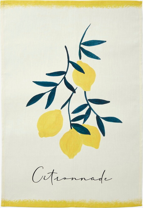 Kjøkkenhåndkle Citronnade 50x75 cm - Hvit