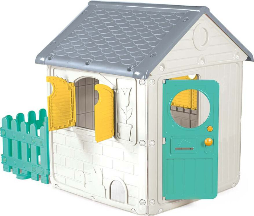 My First House Lekestue med Gjerde, Hvit/Blå - Lekestuer - Plast