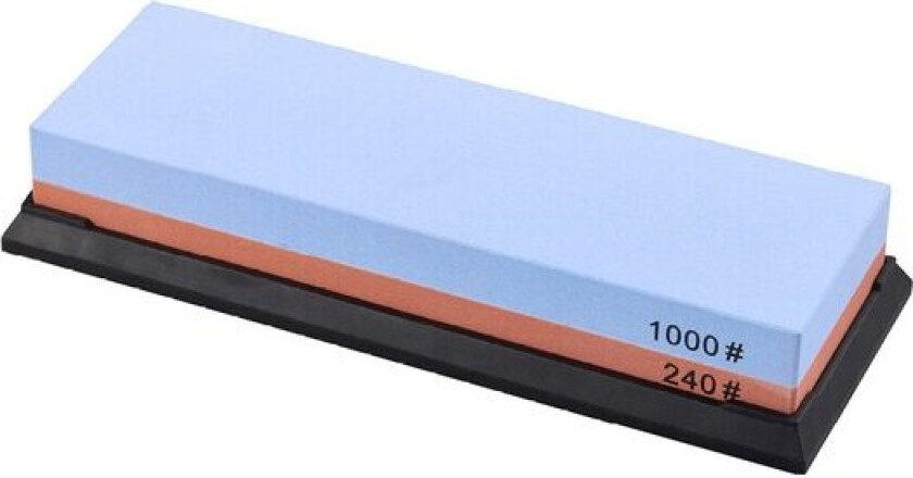 Bilde av Suri slipestein 240/1000 med gummibase 18 cm blå/rød