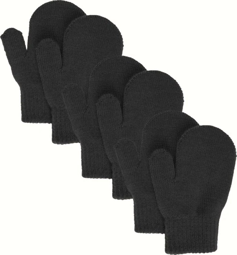 Kids' Åsbro Magic Mitten 3-Pack Black 1-3 years, Black