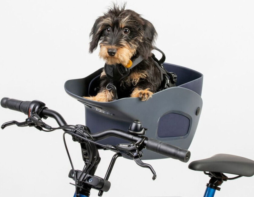 Sykkelkurv til Hund med Sele Grå (M)