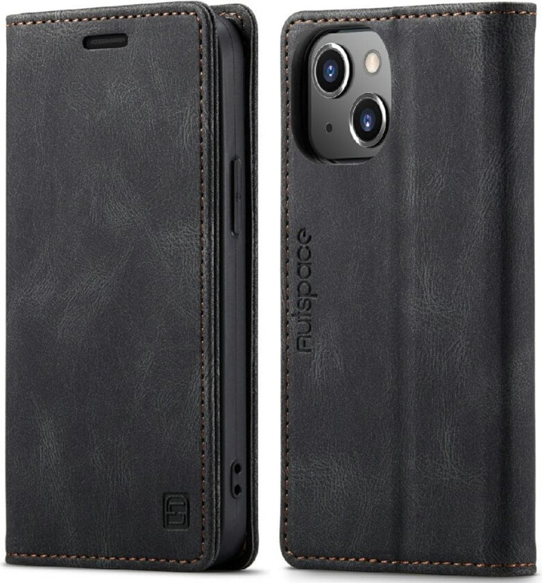 AUTSPACE A01 Lommebok-deksel iPhone 13 Mini - Svart
