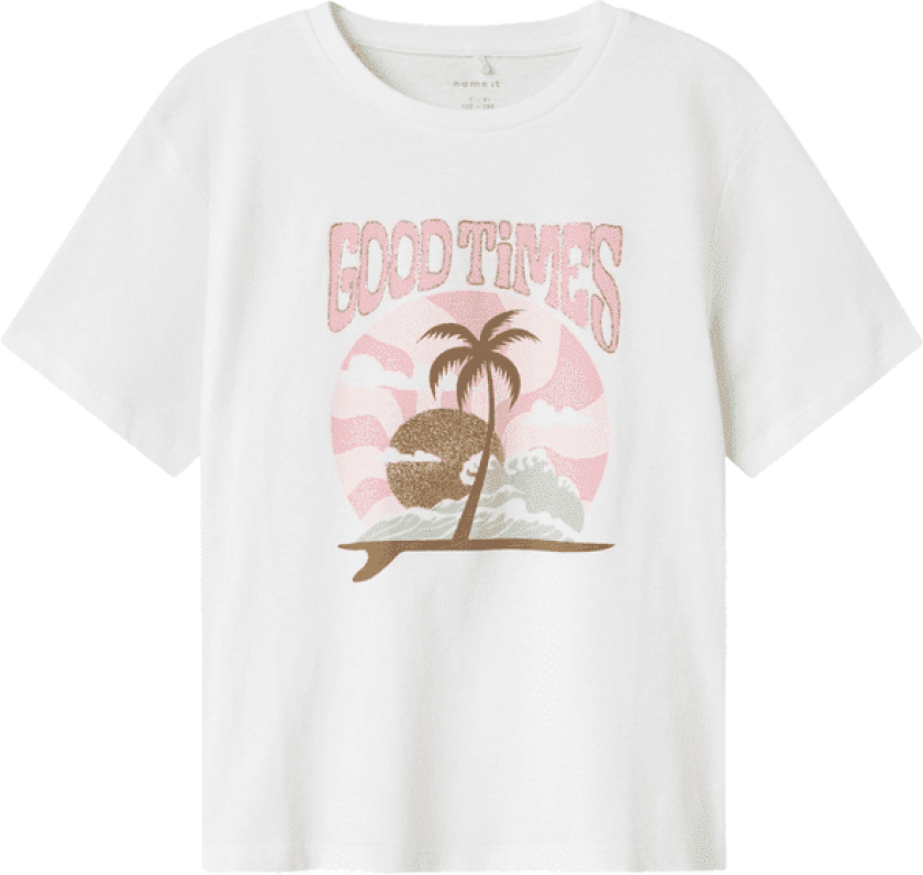 Name It Nkfjekan t-skjorte til barn, Bright White