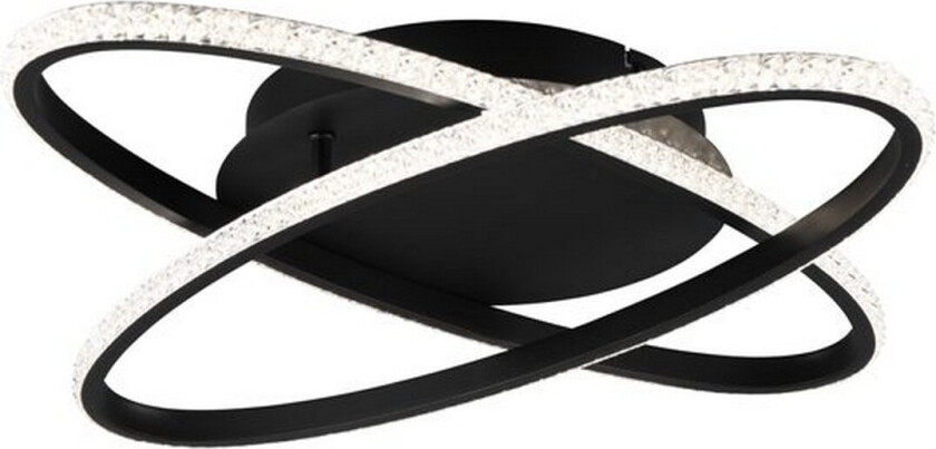 Taklampe TRIO Lane Matt svart/krystall-effekt - Matt svart/krystall-effekt