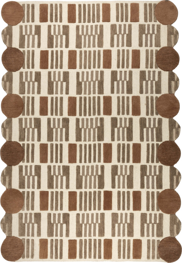 WHITE LABEL LIVING Mundra-teppe, rektangulært - beige ull (160x230)