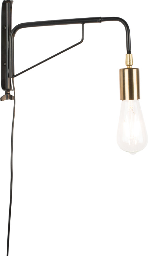 WHITE LABEL LIVING Lasse vegglampe - svart jern