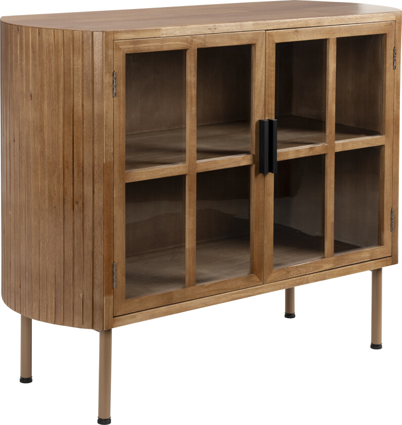 WHITE LABEL LIVING Yaz skjenk, høy, med 2 dører og 1 hylle - brunt gummitre