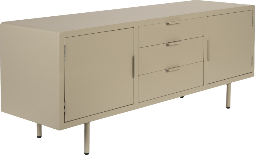 WHITE LABEL LIVING Kos skjenk, med 2 dører og 3 skuffer - beige MDF og metall