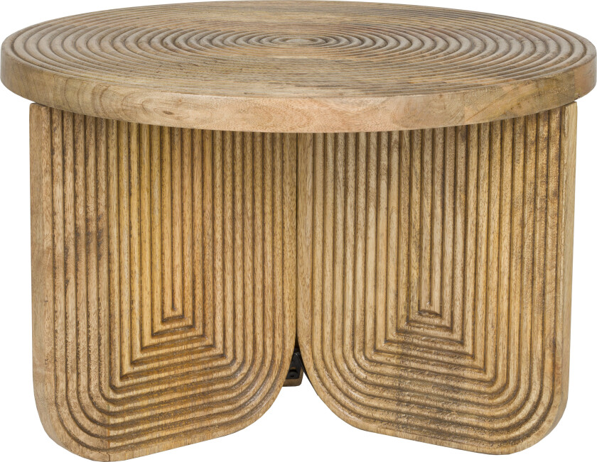 WHITE LABEL LIVING Maeze sofabord, rundt - brunt mangotre (Ø60)