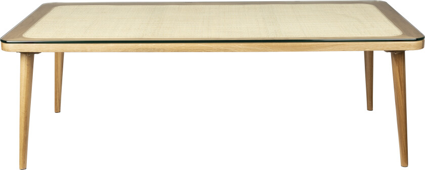 WHITE LABEL LIVING Haru salongbord, rektangulært - glass og naturlig eik (120x60)