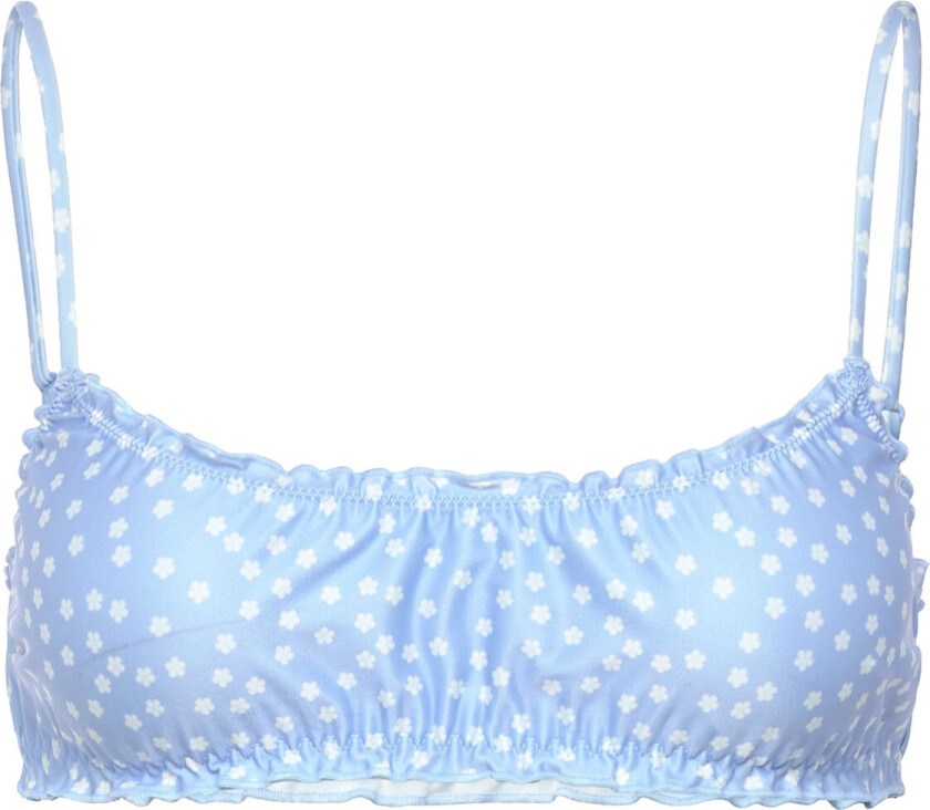 Cute Frill Bikini Top Swimwear Bikinis Bikini Tops Bandeau Bikinitops Blue Gina Tricot