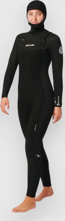 Wmns.D/Patrol 54 C/Z Hood Våtdrakt svart