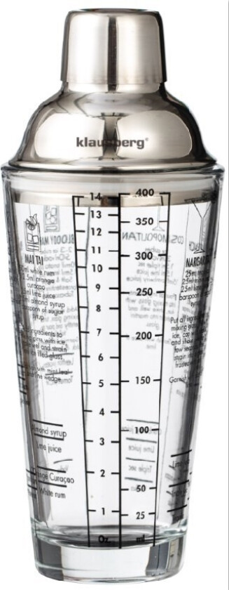 Klausberg Shaker, Glass, Med Trykte Klausberg-Oppskrifter