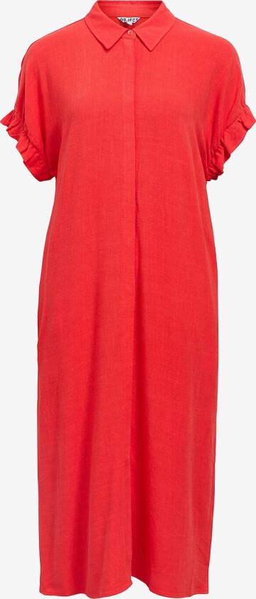 Skjortekjole objSanne Tiana S/S Dress - Rød