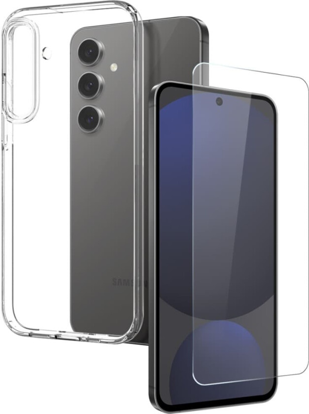 NORTHJO For Samsung Galaxy S25 5G TPU Telefondeksel med Herdet Glass Skjermbeskytter
