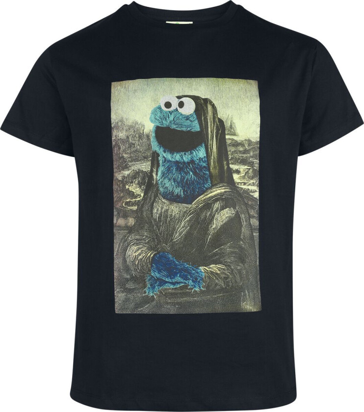 T-skjorte - Cookie Monster - Mona Lisa - M til 3XL - Herrer - svart