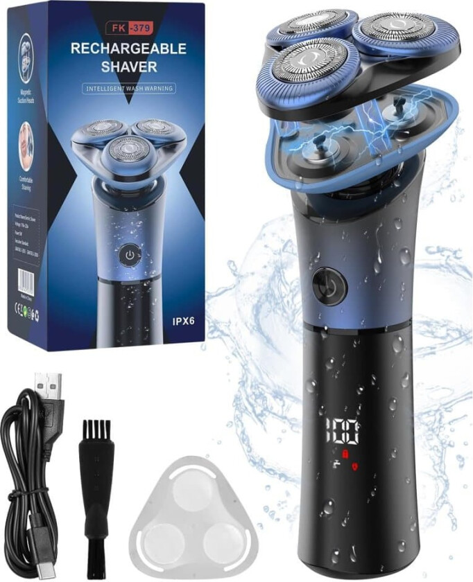 INF Multifunksjonell elektrisk barbermaskin med tre blader Blå