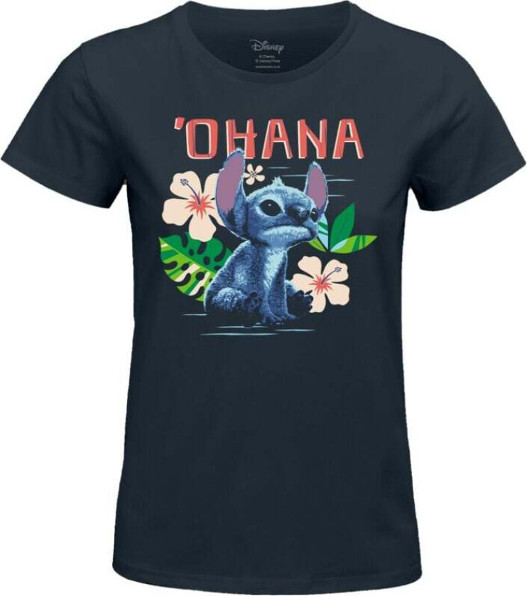Disney T-skjorte - Stitch Ohana - S til XXL - Damer - mørkeblå