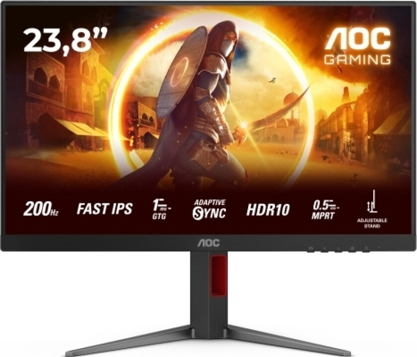 Monitorius Aoc 24G4ha 23.8Inch Fast Ips Fhd 200Hz 300Cd/M2 1Ms Hdmi2.0X2 Dp Speakers Pivot