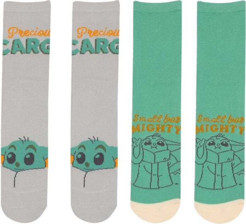 Disney Sokker - The Mandalorian Grogu - S-M til L-XL - Unisex - flerfarget