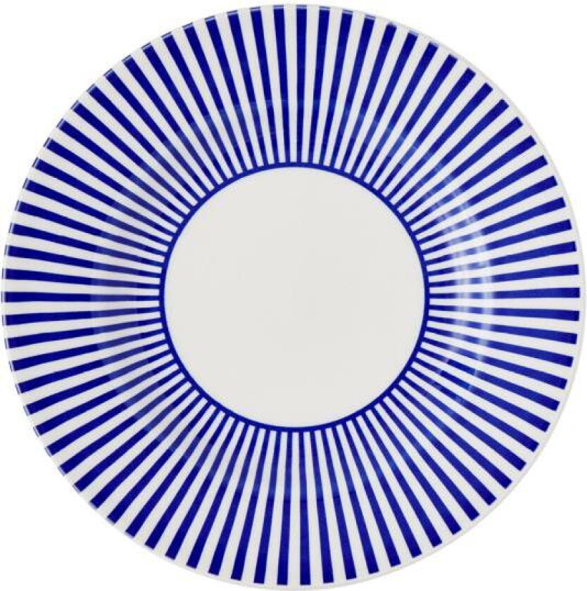 Steccato tallerken smalstripet 22 cm koboltblå