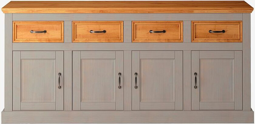 Skjenk 4 dører 4 skuffer Selma, Grå