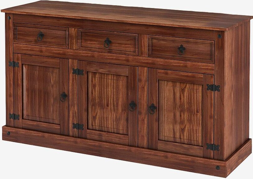Skjenk 3 dører 3 skuffer Mexico, Brun