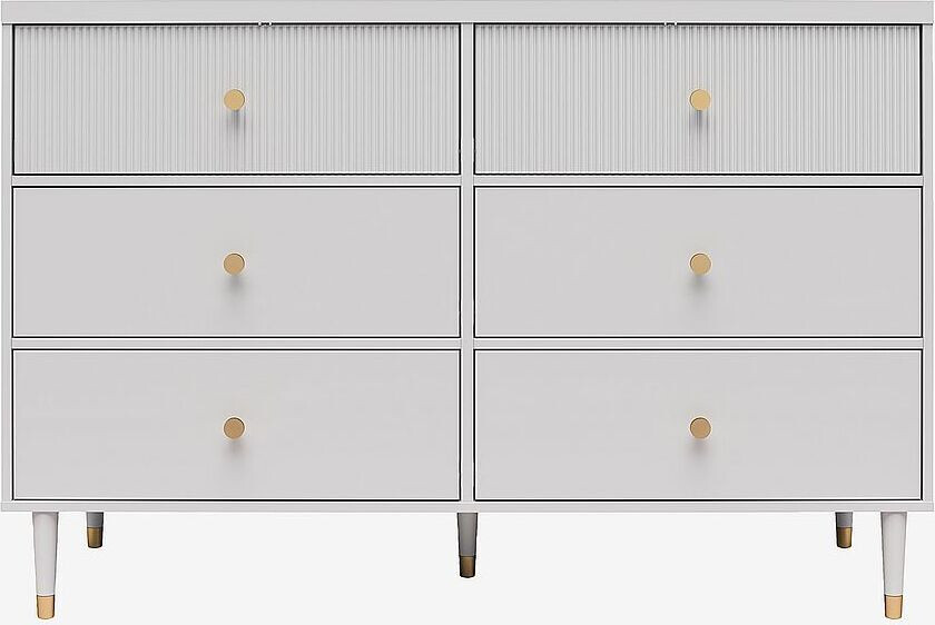 Kommode 6 skuffer Elizabeth, Grå