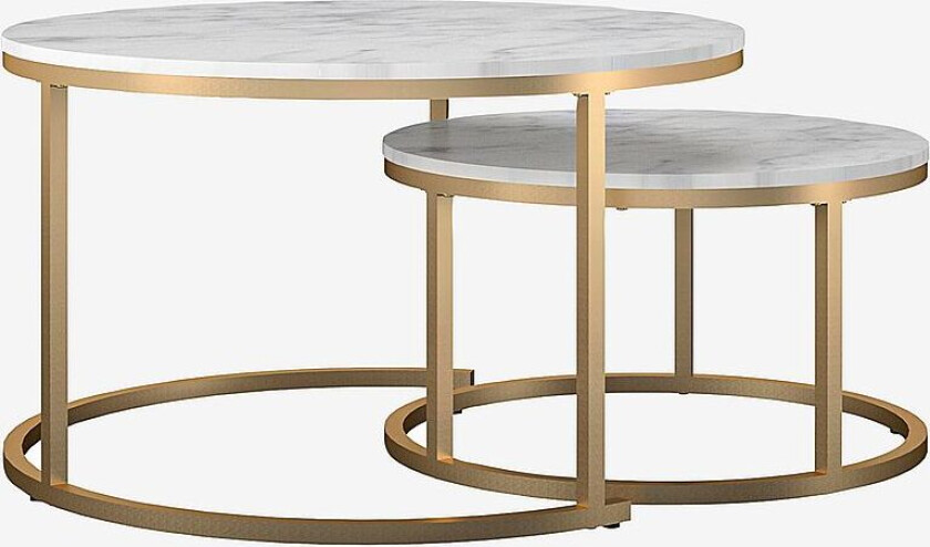 Salongbord Settbord salongbord Amelia, Hvit