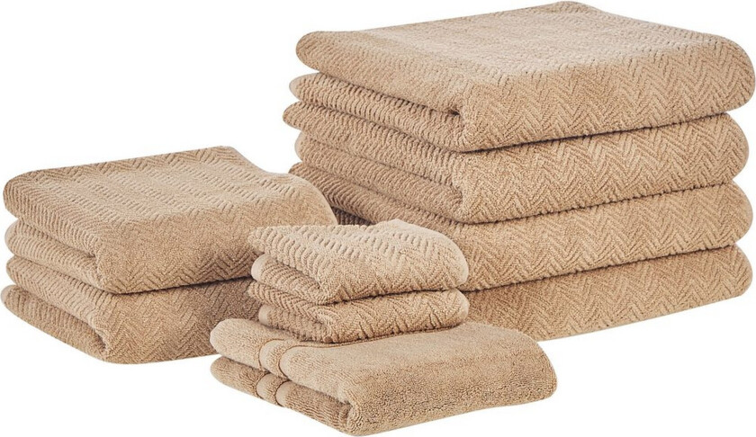 Håndkle Mitiaro sett á 9 Beige - Beige