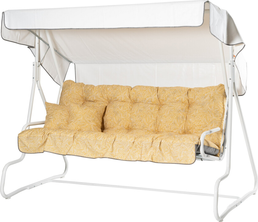 De Luxe Komplett Hengekøye 196 cm - Hvit/Gul