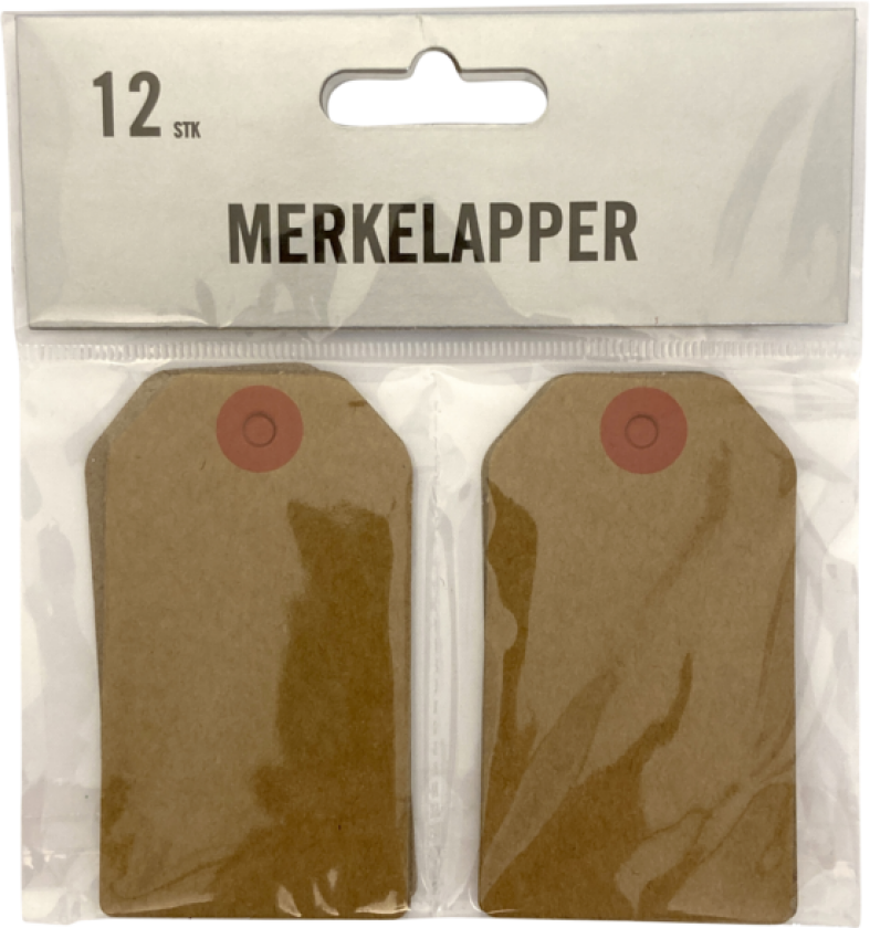 Merkelapper kraft 12 pk brun