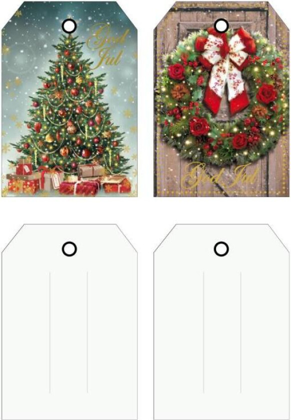 Merkelapper 6pk juletre/krans