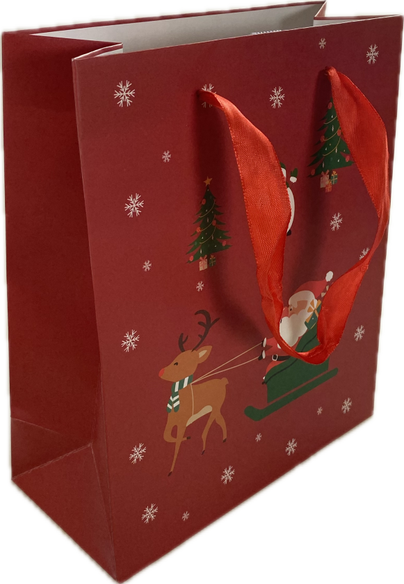 Gavepose nisse/snømann M matt rød