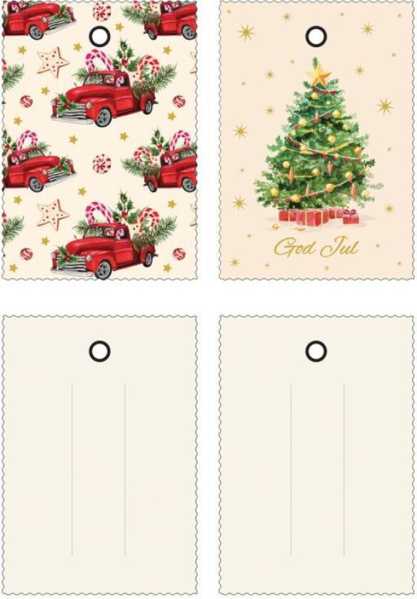 Merkelapper 6pk 2 design bil/tre