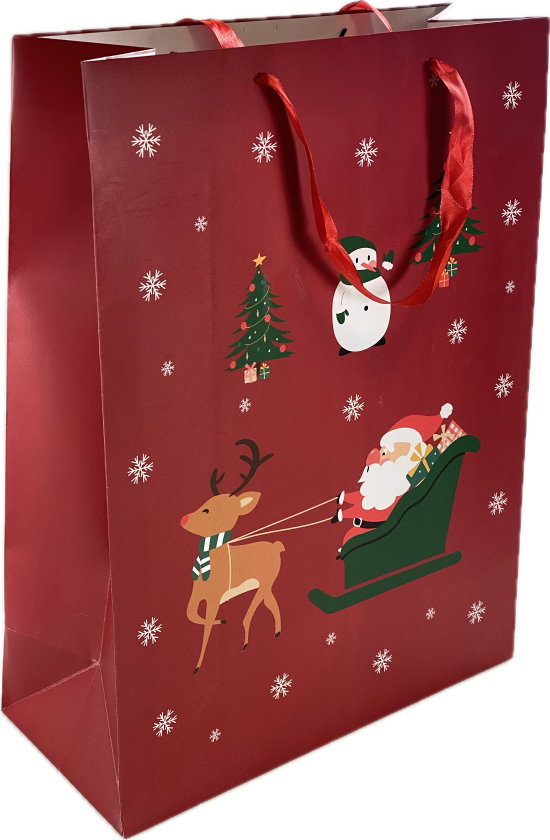 Gavepose nisse/snømann XL matt rød