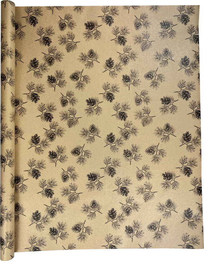 Gavepapir konglekvist sort 5M kraft