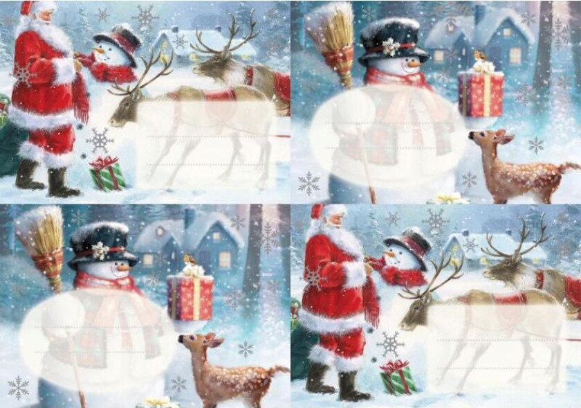 Merkelapper jul m/lim 2ark nisse/snømann