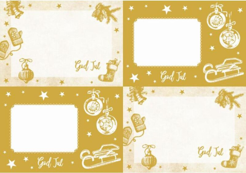 Merkelapper jul m/lim 2 ark gull/creme