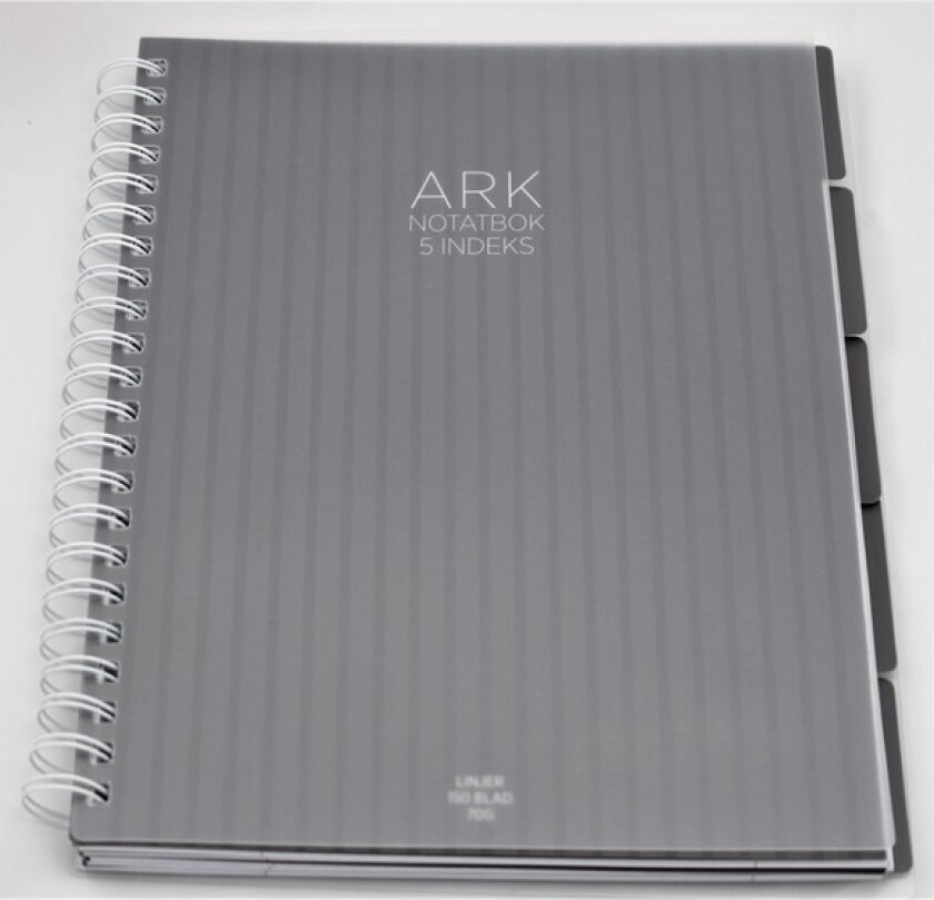 Notatbok ARK A4 5 index 150 blad grå