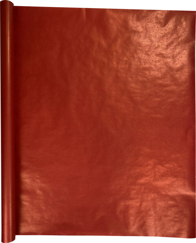 Gavepapir ensfarget rød 4M ribbet kraft