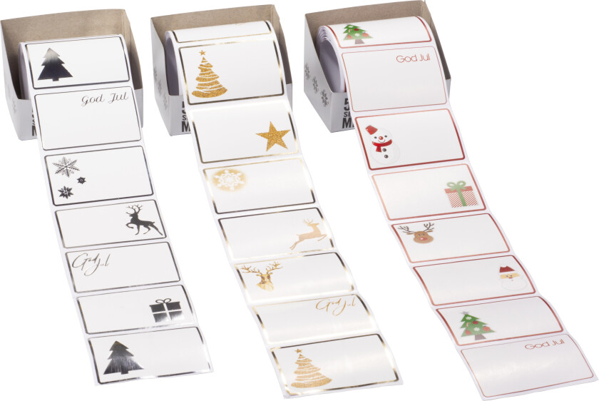 Bilde av Merkelapper 50pk stickers rull sølv/gull