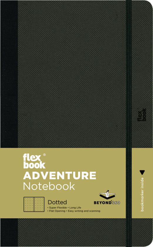 Notatbok Flex sort/grå dot 17x24 cm