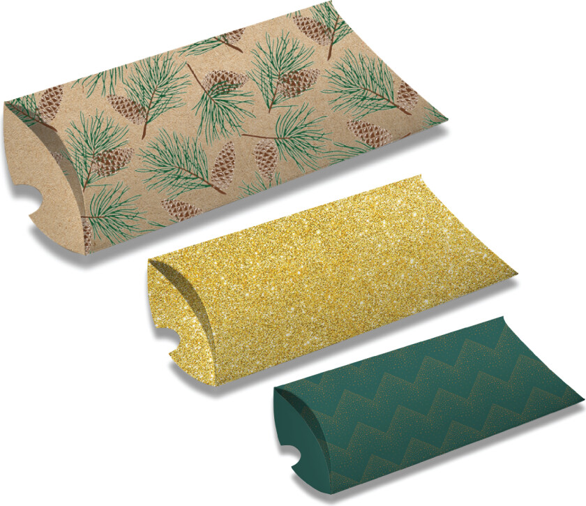 Gaveeske natur 3 str gull/grønn