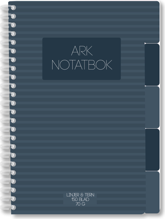 Notatbok ARK A4 5 index 150 bl mørk blå