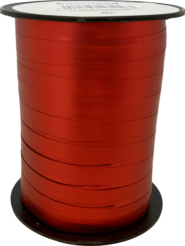 Gavebånd 200m x 10mm matt metallic rød