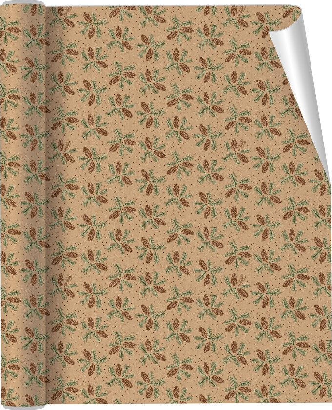 Gavepapir kongle 3m 60g kraft brun