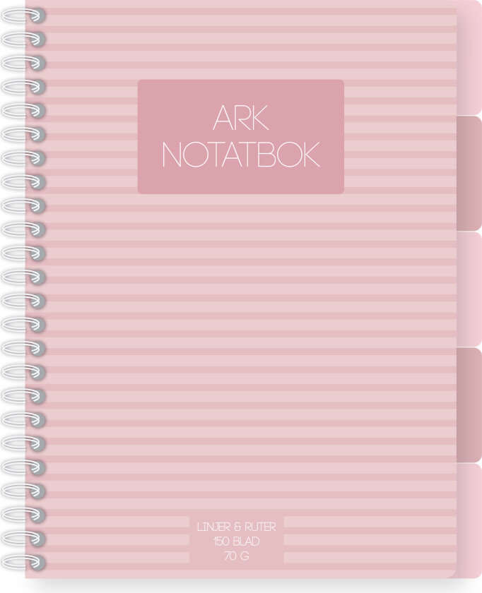 Notatbok ARK A4 5 index 150 blad rosa