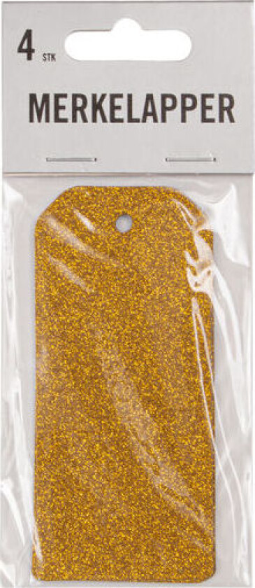 Bilde av Merkelapper glitter 10x4,5cm 4pk gull