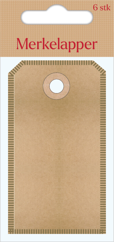 Merkelapper m/ramme kraft 6 stk brun